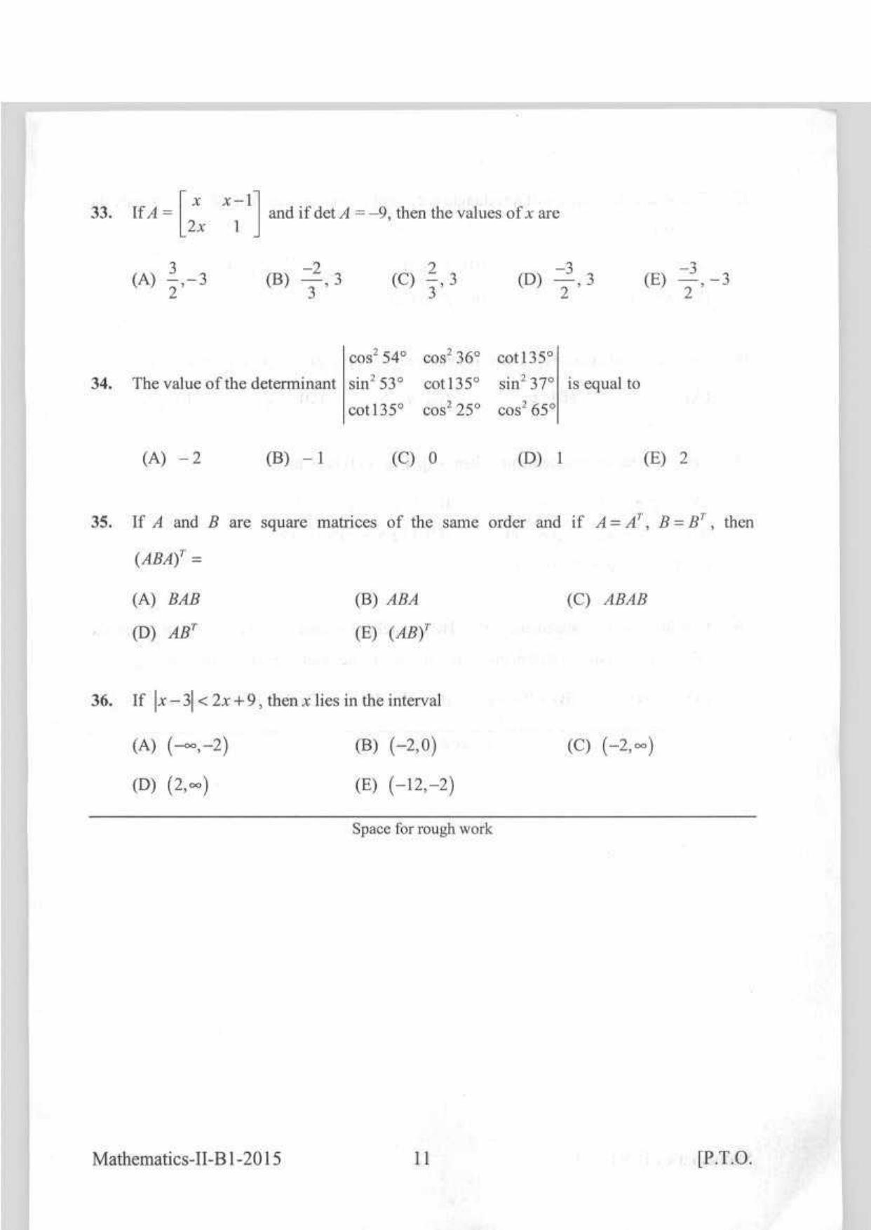 KEAM Paper II 2015 Question Paper - Page 11