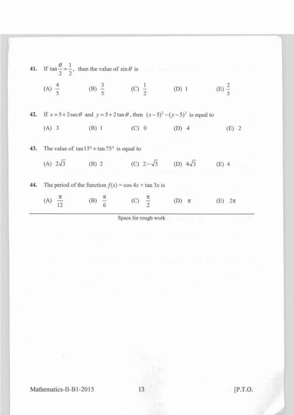 KEAM Paper II 2015 Question Paper - Page 13