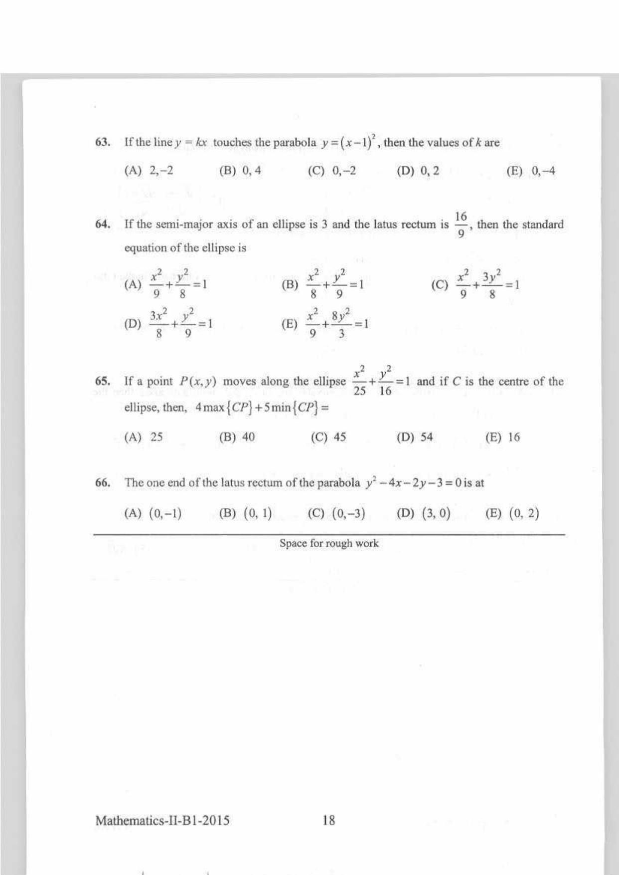 KEAM Paper II 2015 Question Paper - Page 18