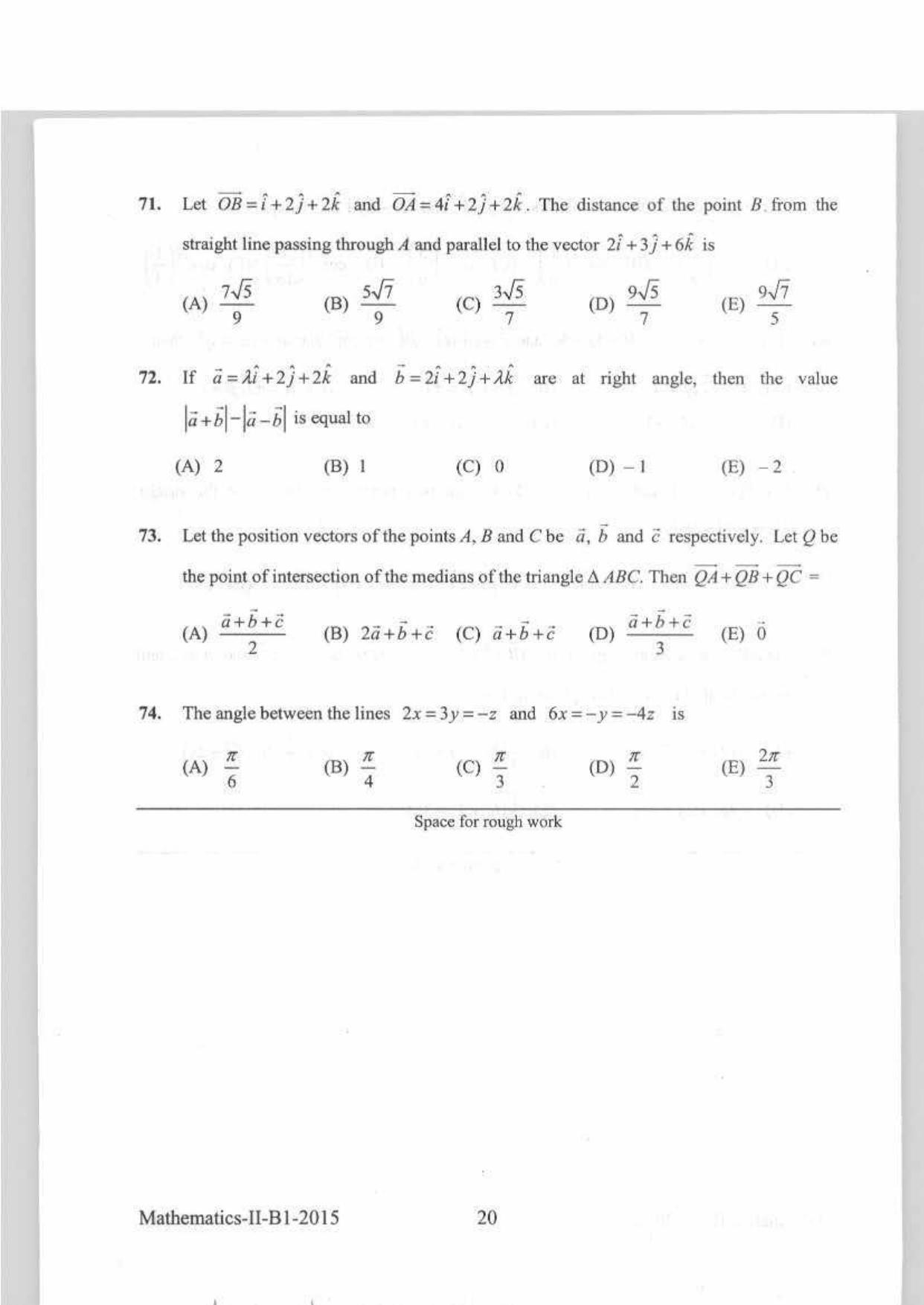 KEAM Paper II 2015 Question Paper - Page 20