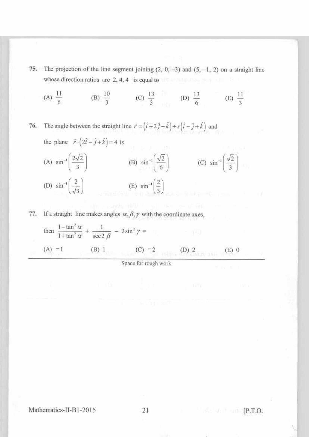 KEAM Paper II 2015 Question Paper - Page 21