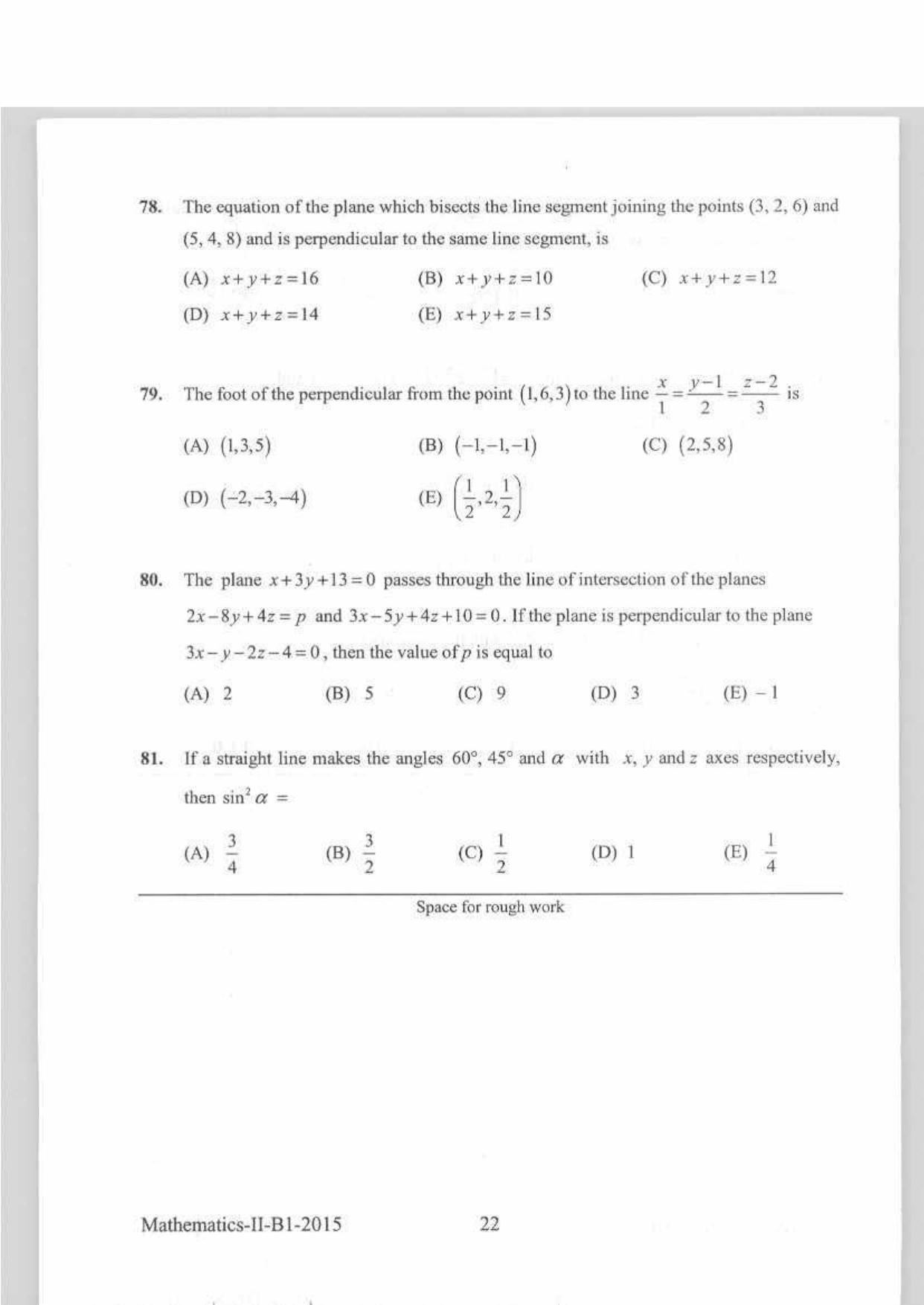 KEAM Paper II 2015 Question Paper - Page 22