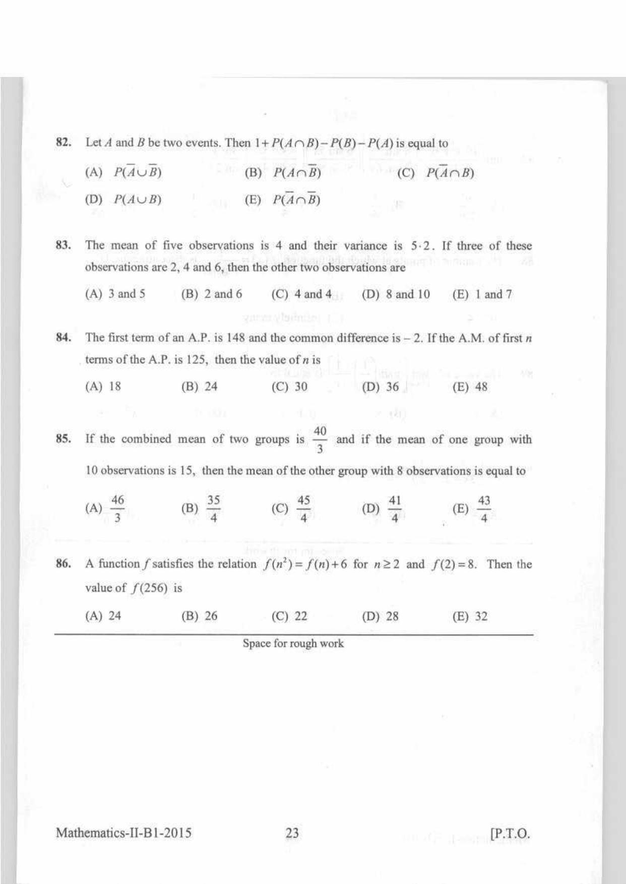 KEAM Paper II 2015 Question Paper - Page 23