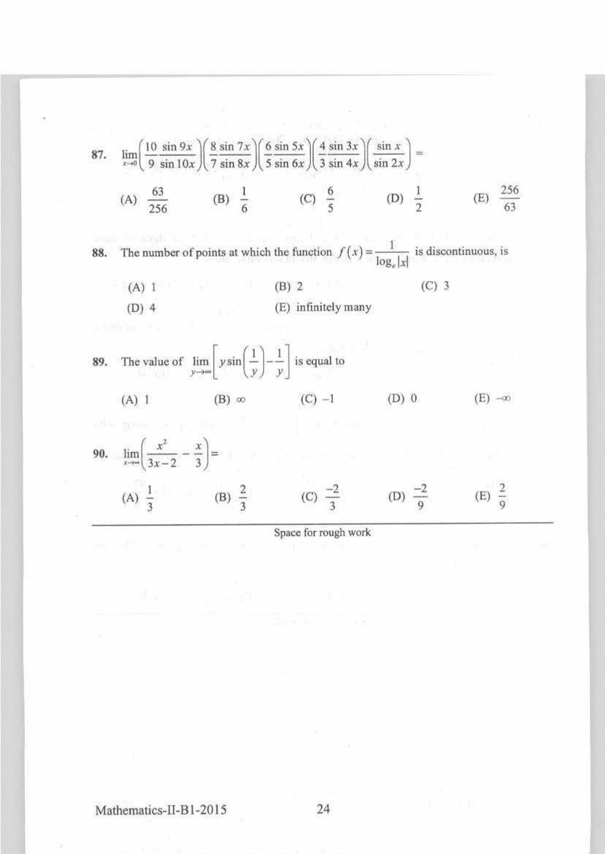 KEAM Paper II 2015 Question Paper - Page 24