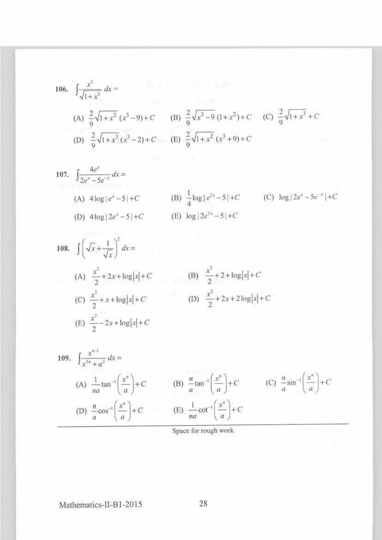 KEAM Paper II 2015 Question Paper - Page 28
