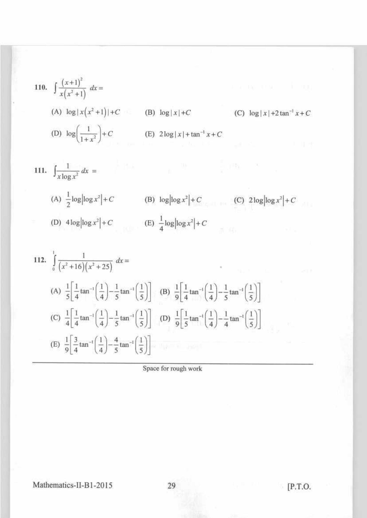 KEAM Paper II 2015 Question Paper - Page 29