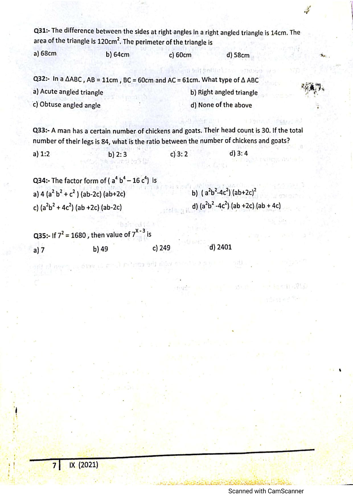 JKSSEE 2021 Class 9 Question Paper - Page 6