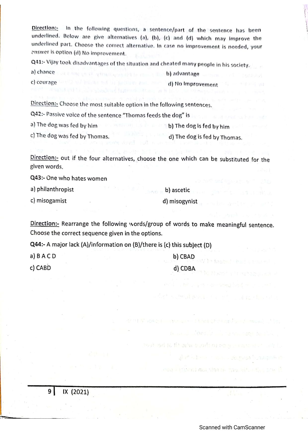 JKSSEE 2021 Class 9 Question Paper - Page 8