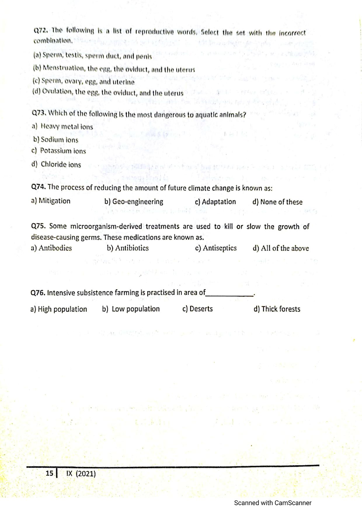 JKSSEE 2021 Class 9 Question Paper - Page 14