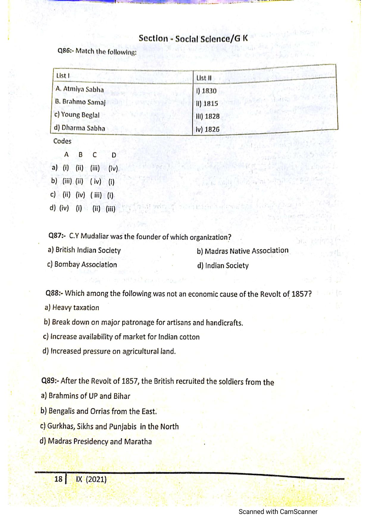 JKSSEE 2021 Class 9 Question Paper - Page 17