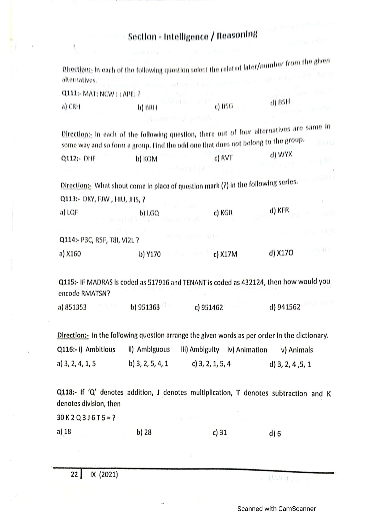 JKSSEE 2021 Class 9 Question Paper - Page 21