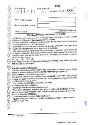 JKSSEE 2021 Class 9 Question Paper