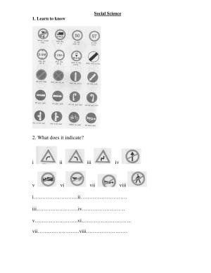 Worksheet for Class 5 Social Science Traffic Signals Assignment