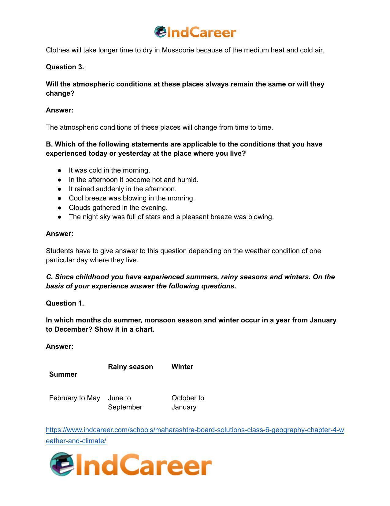 Maharashtra Board Solutions Class 6-Geography: Chapter 4- Weather and Climate - Page 7