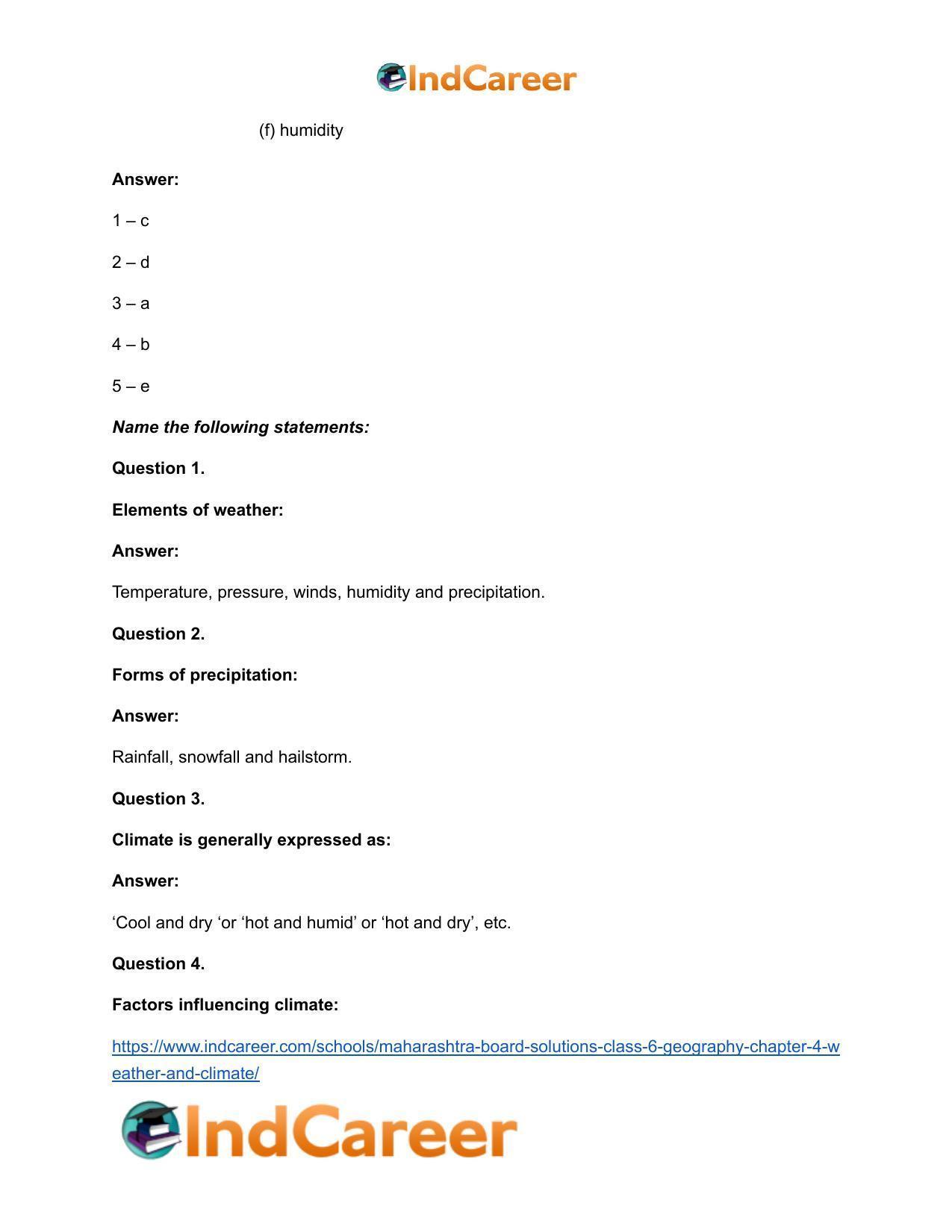 Maharashtra Board Solutions Class 6-Geography: Chapter 4- Weather and Climate - Page 12