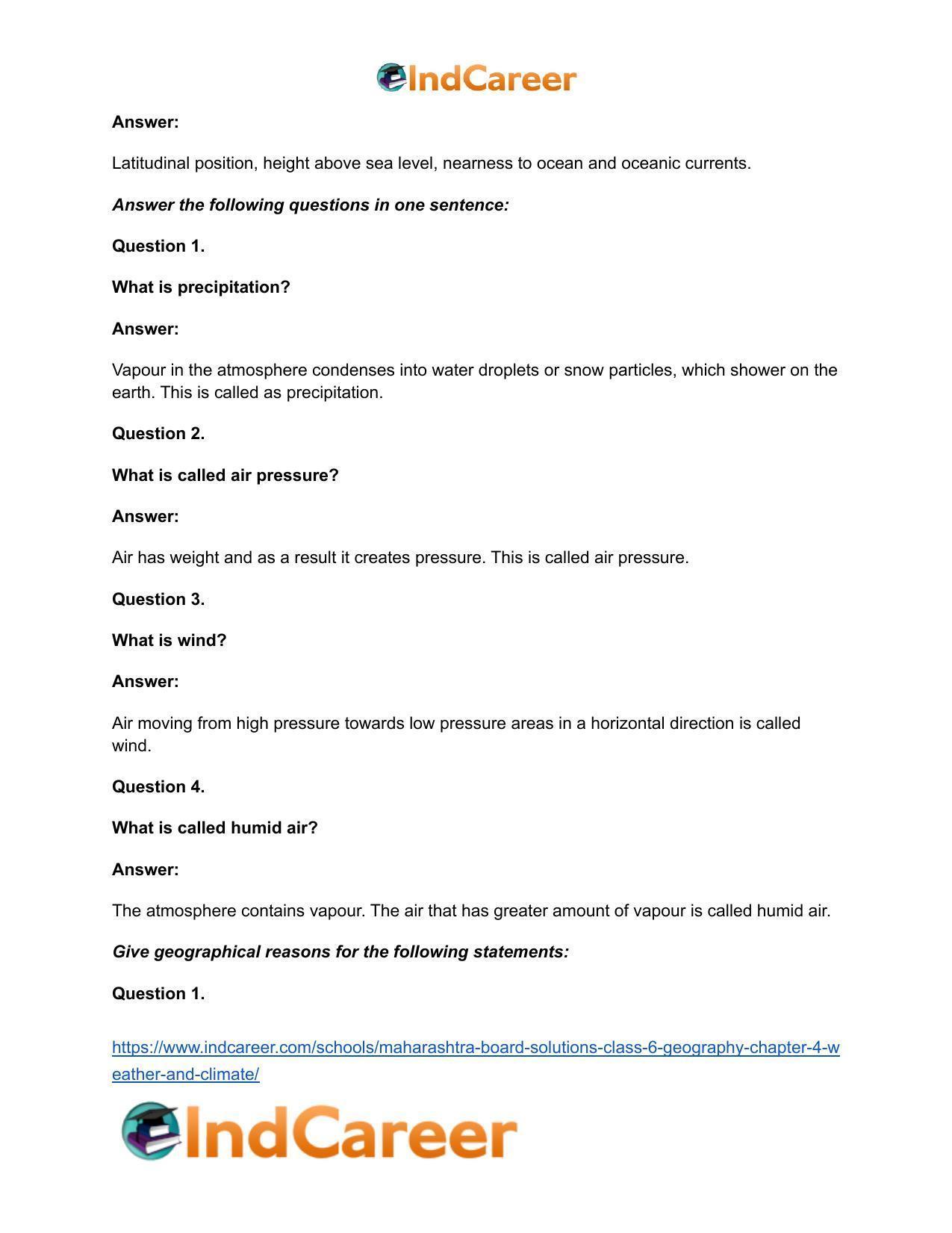 Maharashtra Board Solutions Class 6-Geography: Chapter 4- Weather and Climate - Page 13