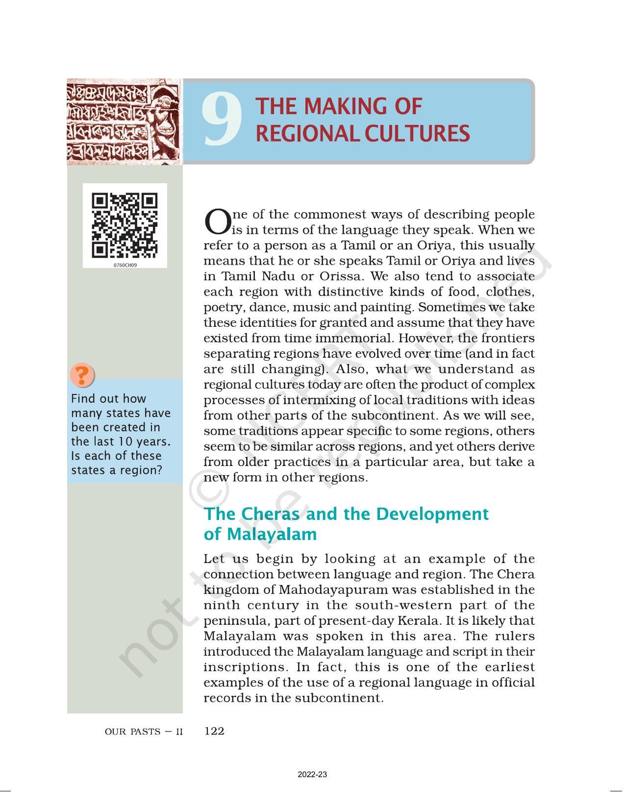 NCERT Book for Class 7 Social Science(History): Chapter 9-The Making of Regional Cultures - Page 1