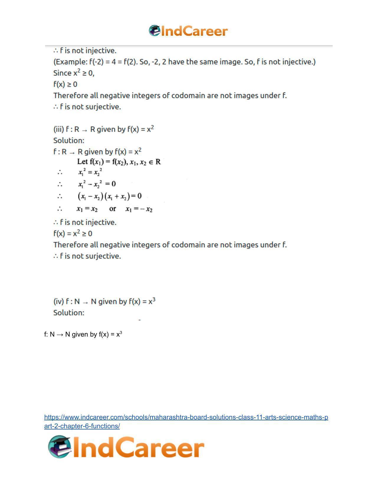 Maharashtra Board Solutions Class 11-Arts & Science Maths (Part 2): Chapter 6- Functions - Page 19