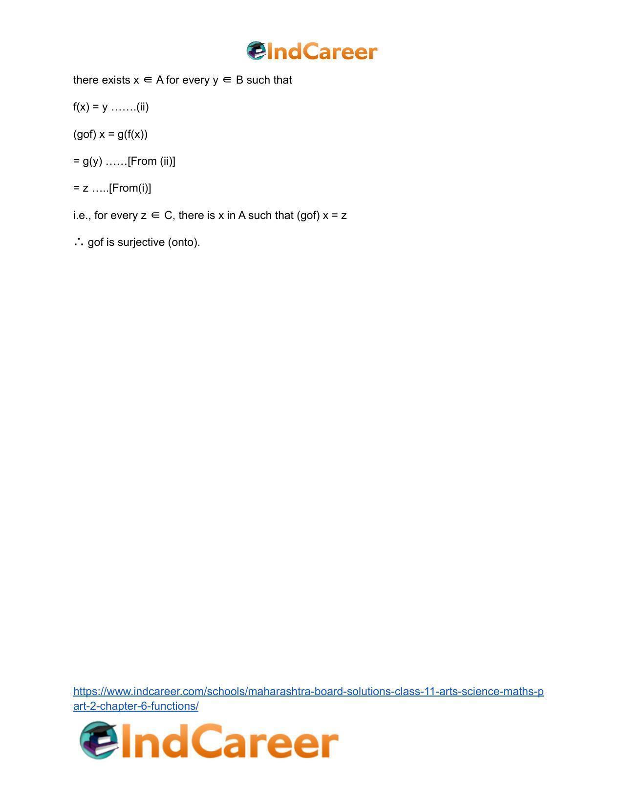 Maharashtra Board Solutions Class 11-Arts & Science Maths (Part 2): Chapter 6- Functions - Page 22