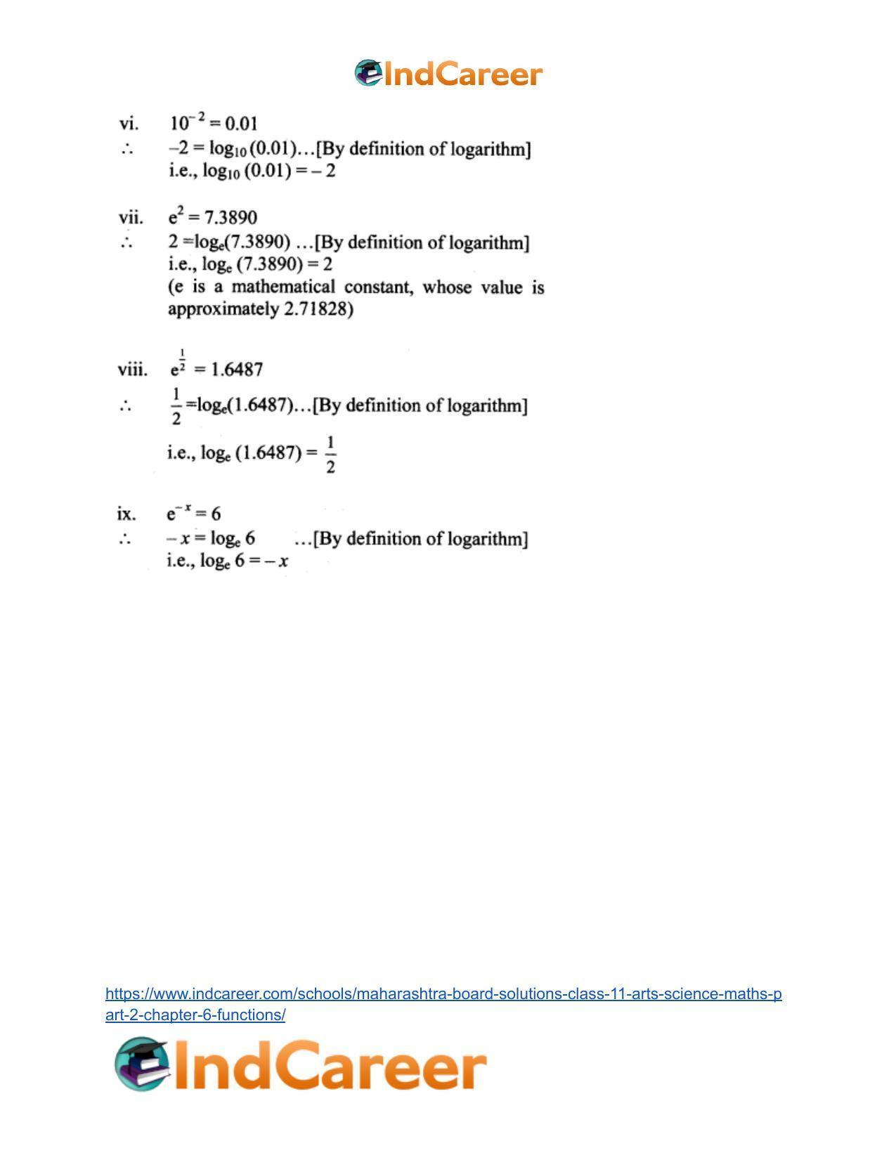 Maharashtra Board Solutions Class 11-Arts & Science Maths (Part 2): Chapter 6- Functions - Page 25