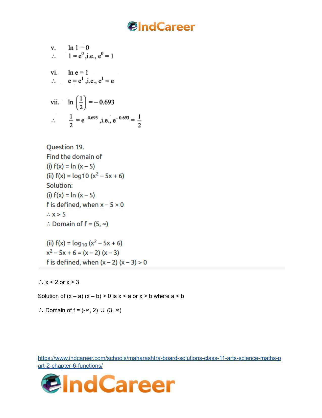 Maharashtra Board Solutions Class 11-Arts & Science Maths (Part 2): Chapter 6- Functions - Page 27
