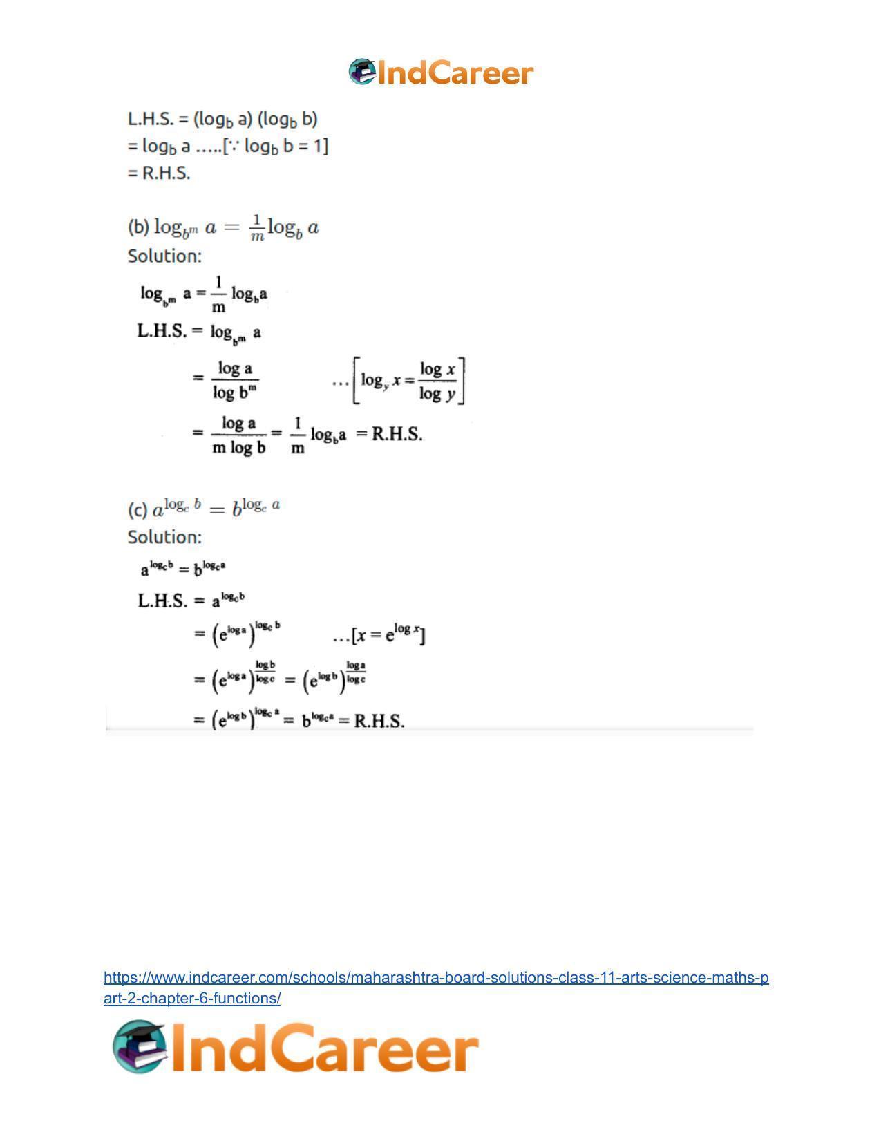 Maharashtra Board Solutions Class 11-Arts & Science Maths (Part 2): Chapter 6- Functions - Page 33