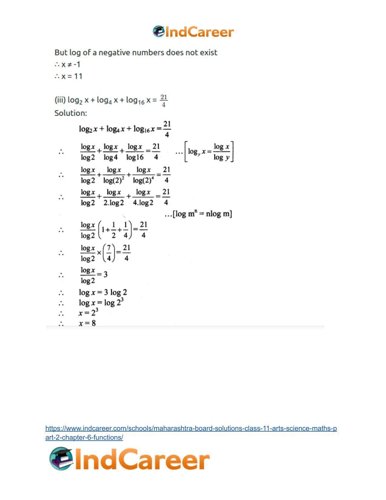 Maharashtra Board Solutions Class 11-Arts & Science Maths (Part 2): Chapter 6- Functions - Page 37