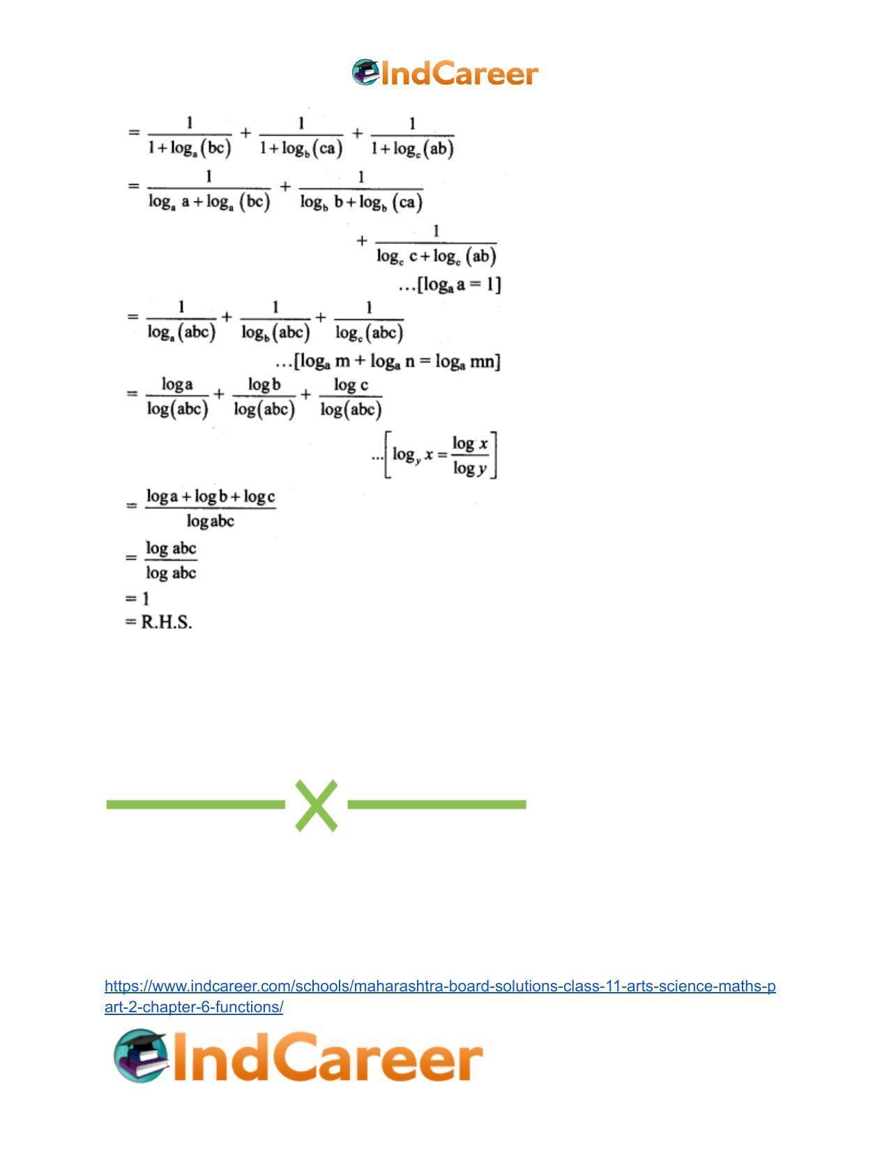 Maharashtra Board Solutions Class 11-Arts & Science Maths (Part 2): Chapter 6- Functions - Page 41