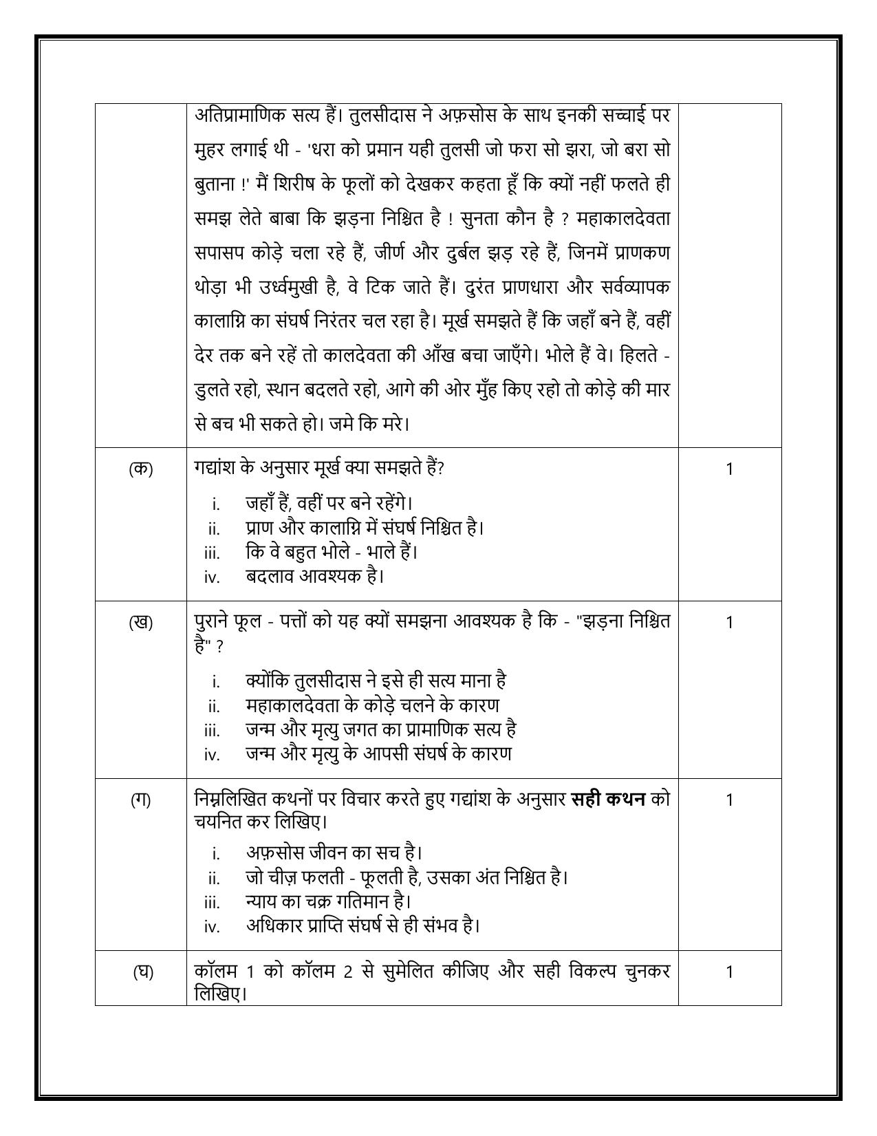 CBSE Class 12 Hindi Core Sample Question Paper 2024-25 - Page 9