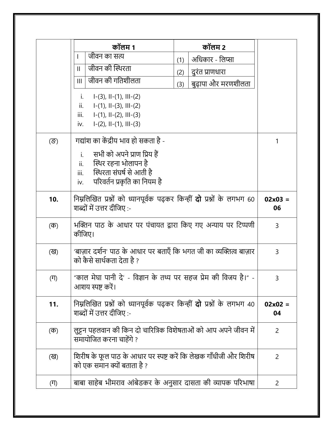 CBSE Class 12 Hindi Core Sample Question Paper 2024-25 - Page 10