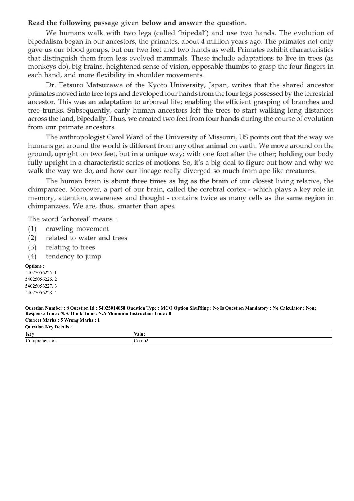 CUET 2023 Domestic Shift 1 Question Paper - 7 June 2023 - Page 8