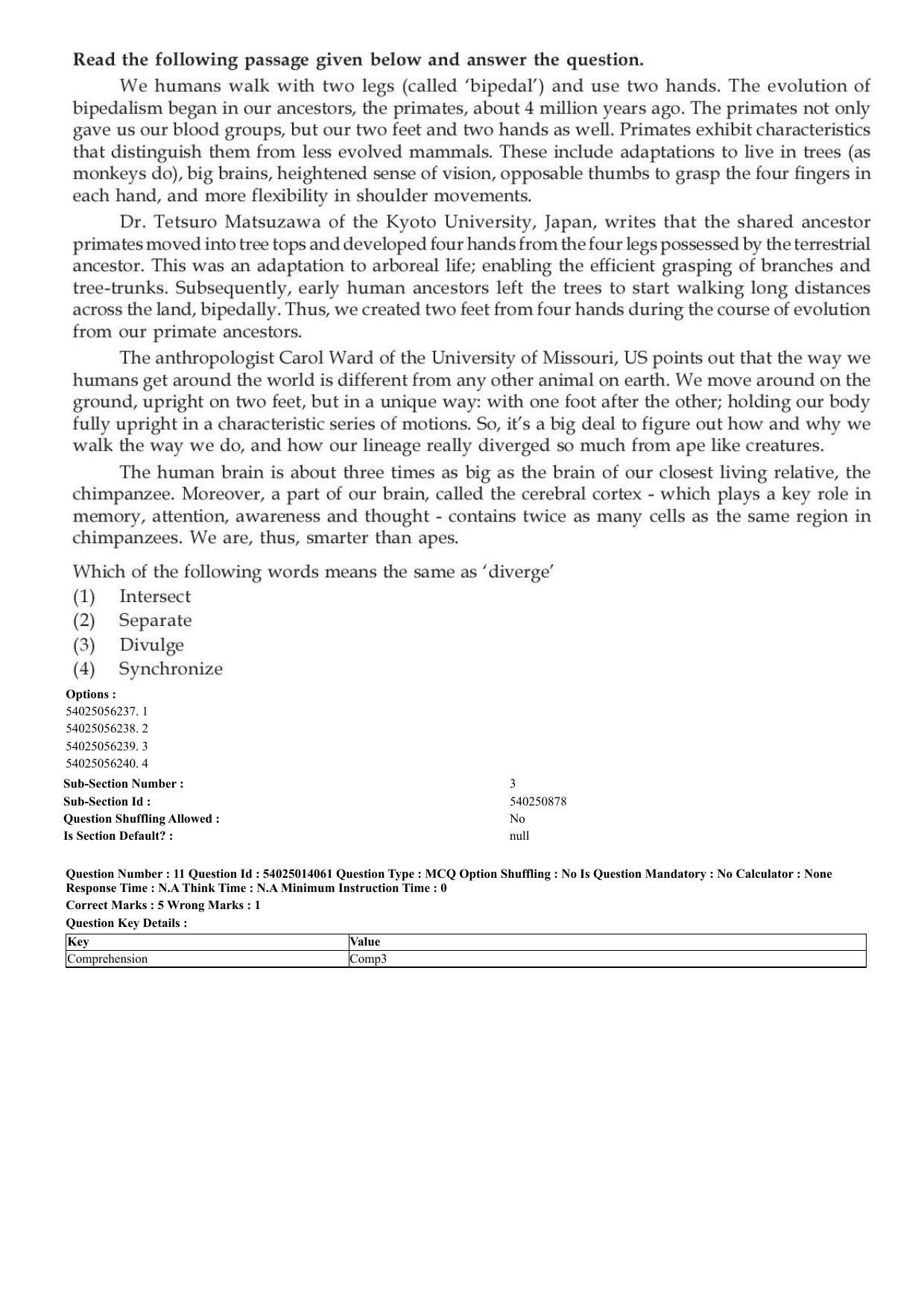 CUET 2023 Domestic Shift 1 Question Paper - 7 June 2023 - Page 11