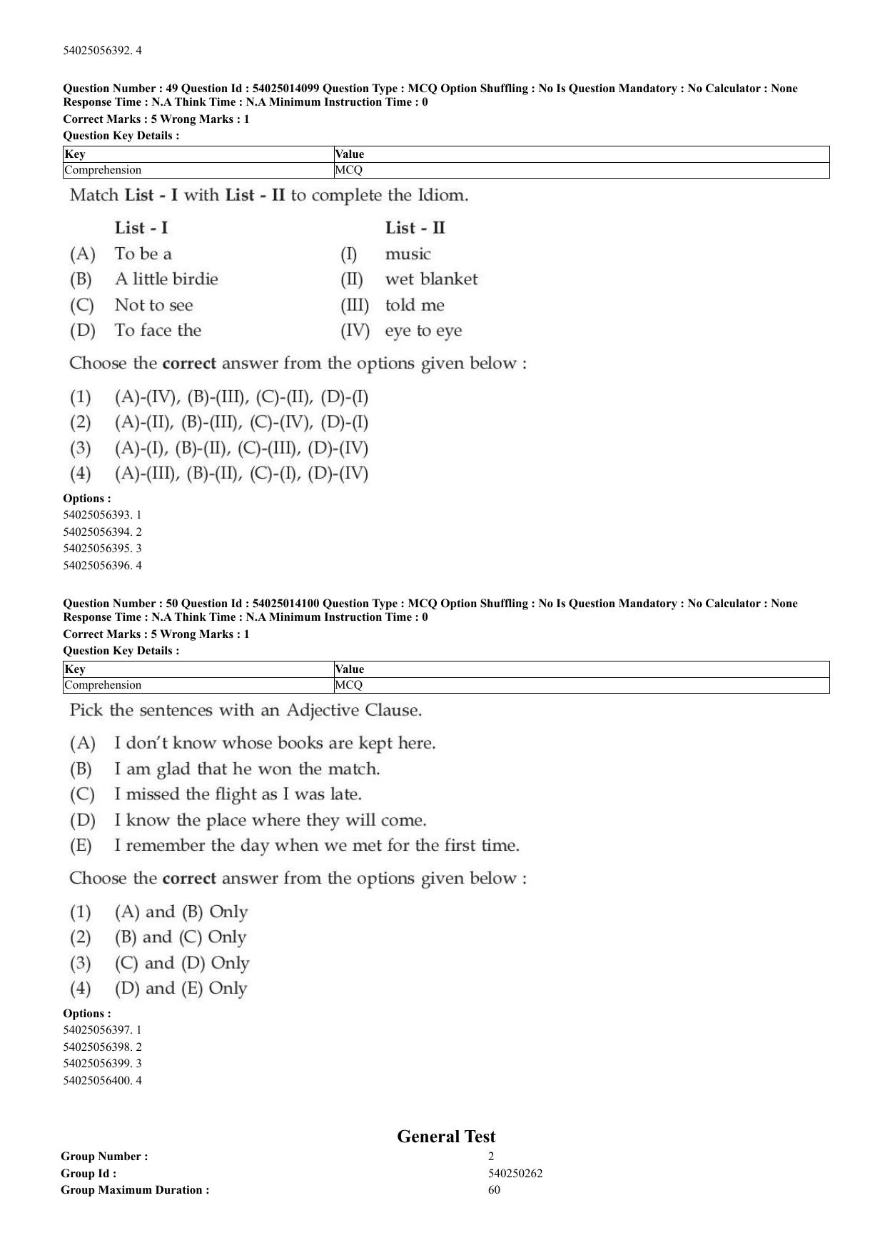 CUET 2023 Domestic Shift 1 Question Paper - 7 June 2023 - Page 29