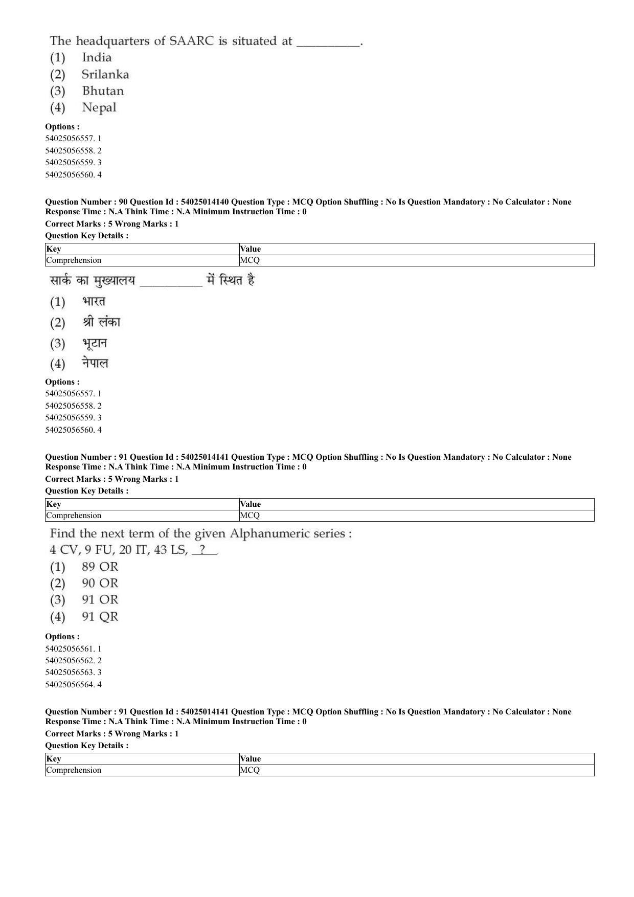 CUET 2023 Domestic Shift 1 Question Paper - 7 June 2023 - Page 56