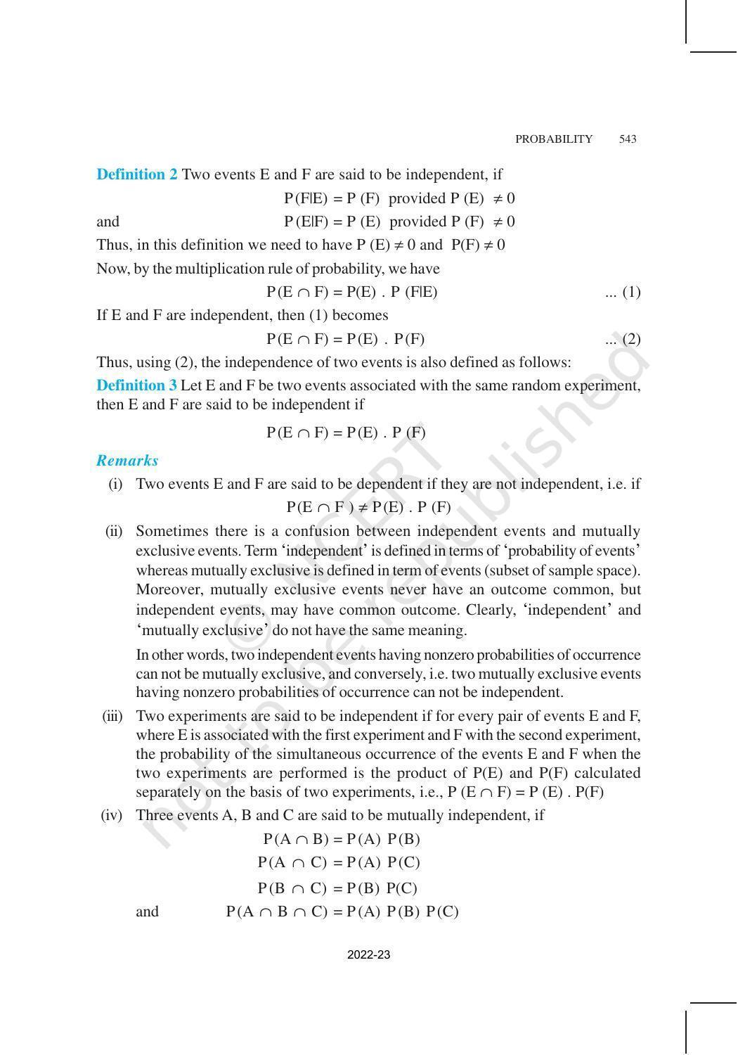 NCERT Book for Class 12 Maths Chapter 13 Probability - Page 13