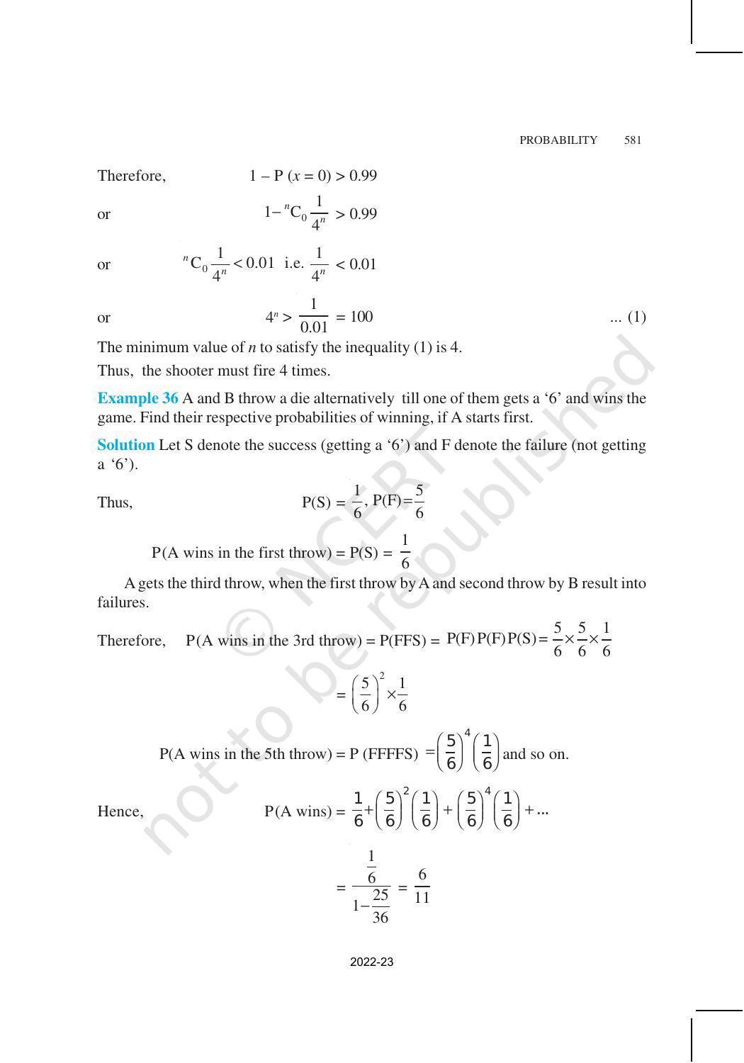 NCERT Book for Class 12 Maths Chapter 13 Probability - Page 51