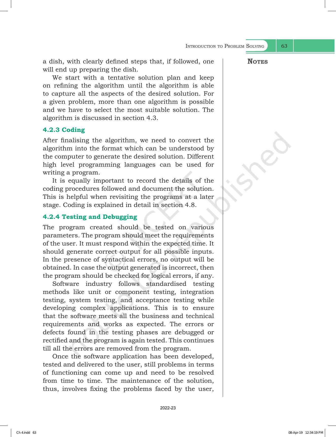 NCERT Book for Class 11 Computer Science Chapter 4 Introduction to Problem-Solving - Page 3