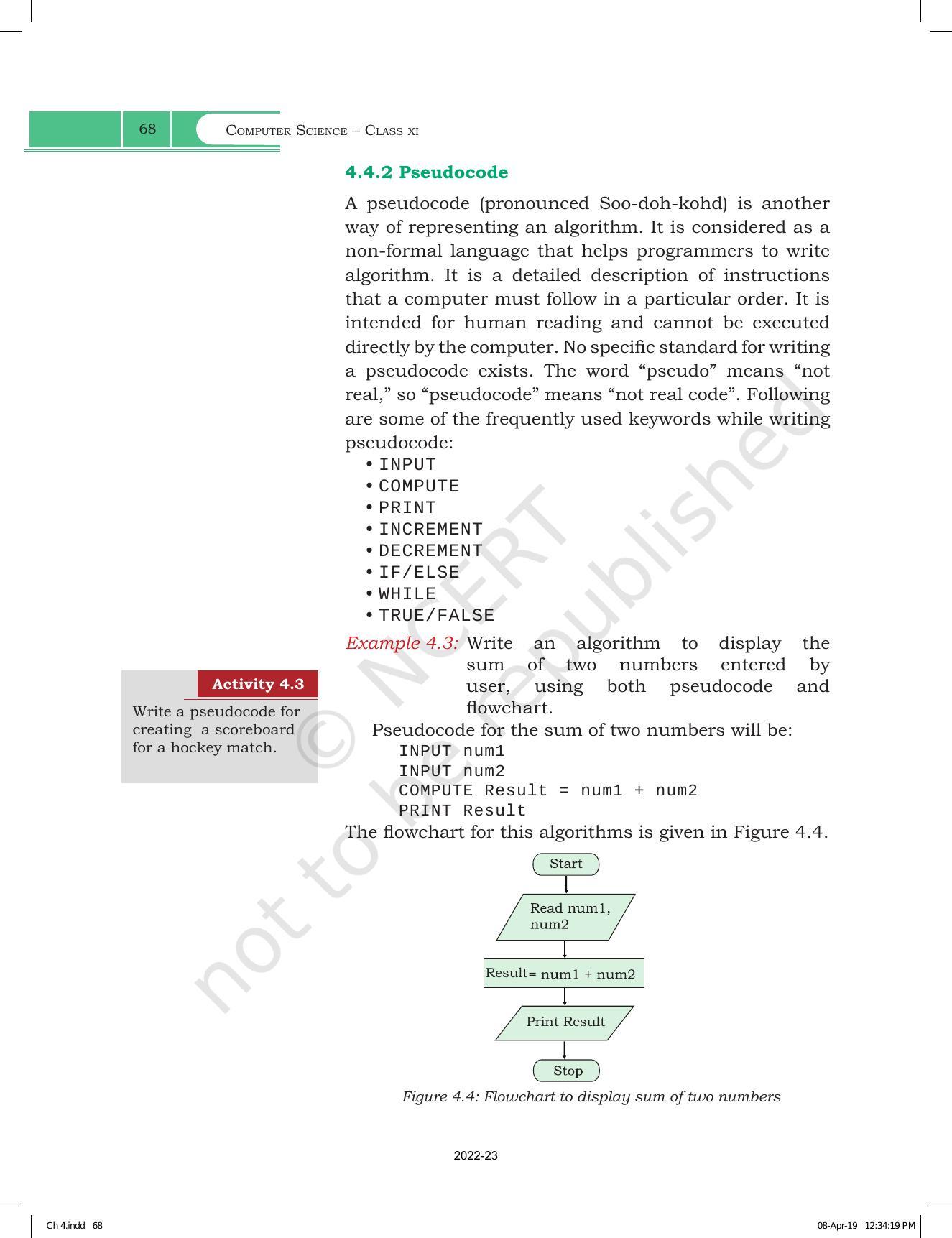 NCERT Book for Class 11 Computer Science Chapter 4 Introduction to Problem-Solving - Page 8