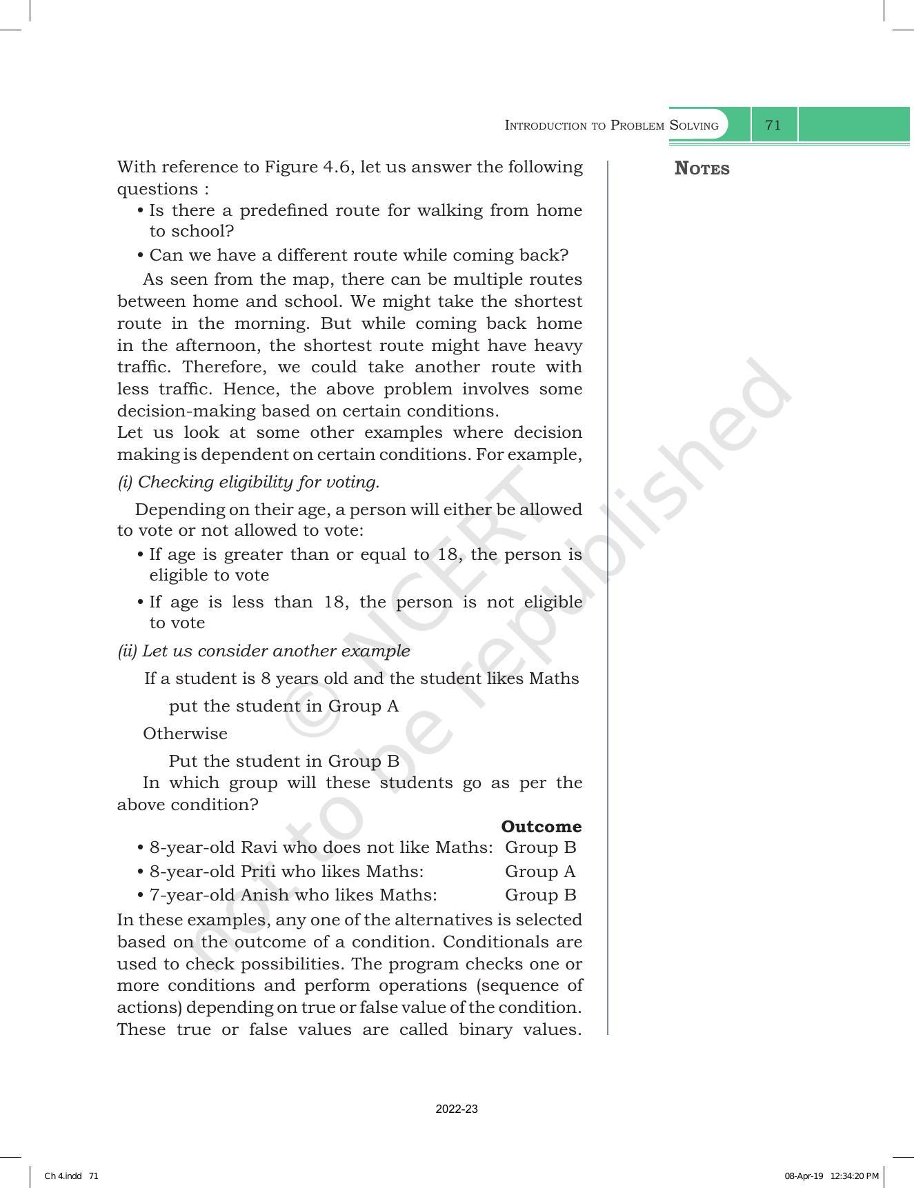 NCERT Book for Class 11 Computer Science Chapter 4 Introduction to Problem-Solving - Page 11