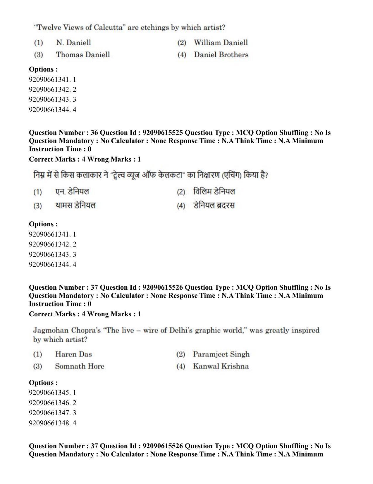 CUET PG 2023: HUQP07 – Fine Arts(HINDI) - Shift 3 (12-06-2023) Question Paper - Page 35