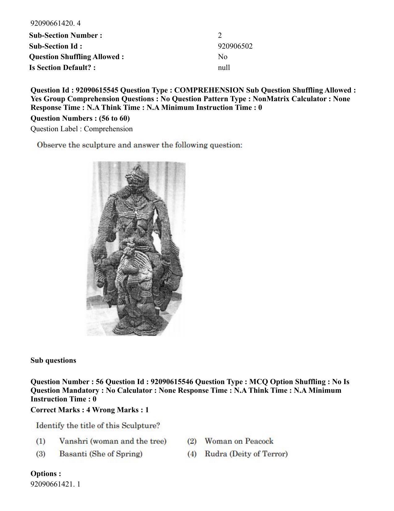 CUET PG 2023: HUQP07 – Fine Arts(HINDI) - Shift 3 (12-06-2023) Question Paper - Page 49