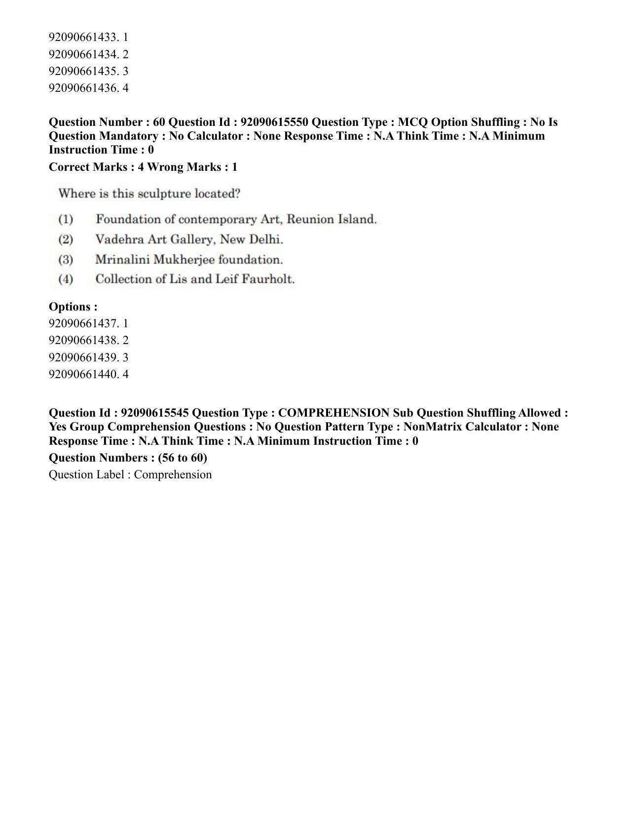 CUET PG 2023: HUQP07 – Fine Arts(HINDI) - Shift 3 (12-06-2023) Question Paper - Page 51