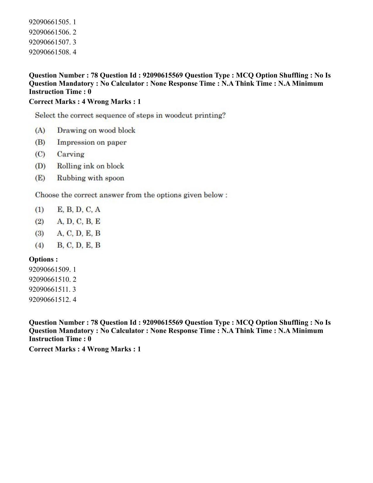 CUET PG 2023: HUQP07 – Fine Arts(HINDI) - Shift 3 (12-06-2023) Question Paper - Page 75