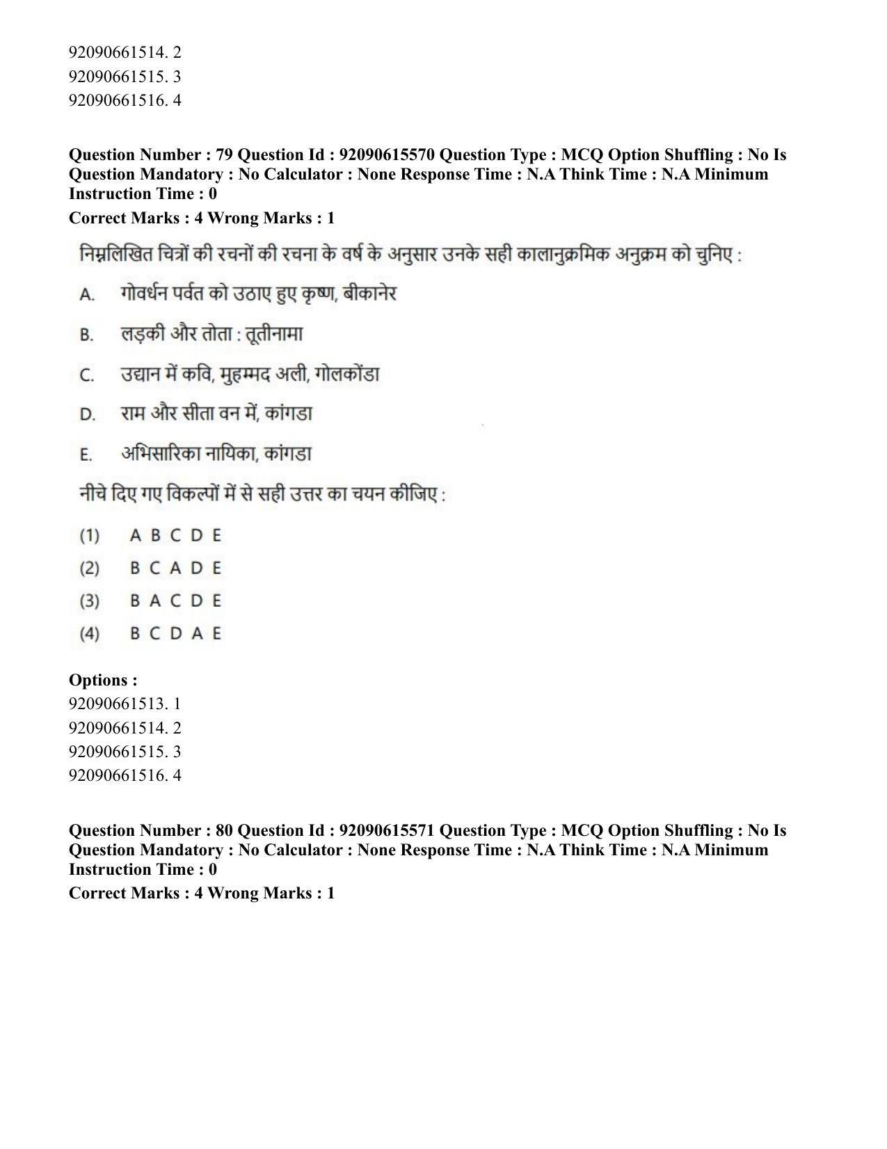 CUET PG 2023: HUQP07 – Fine Arts(HINDI) - Shift 3 (12-06-2023) Question Paper - Page 77