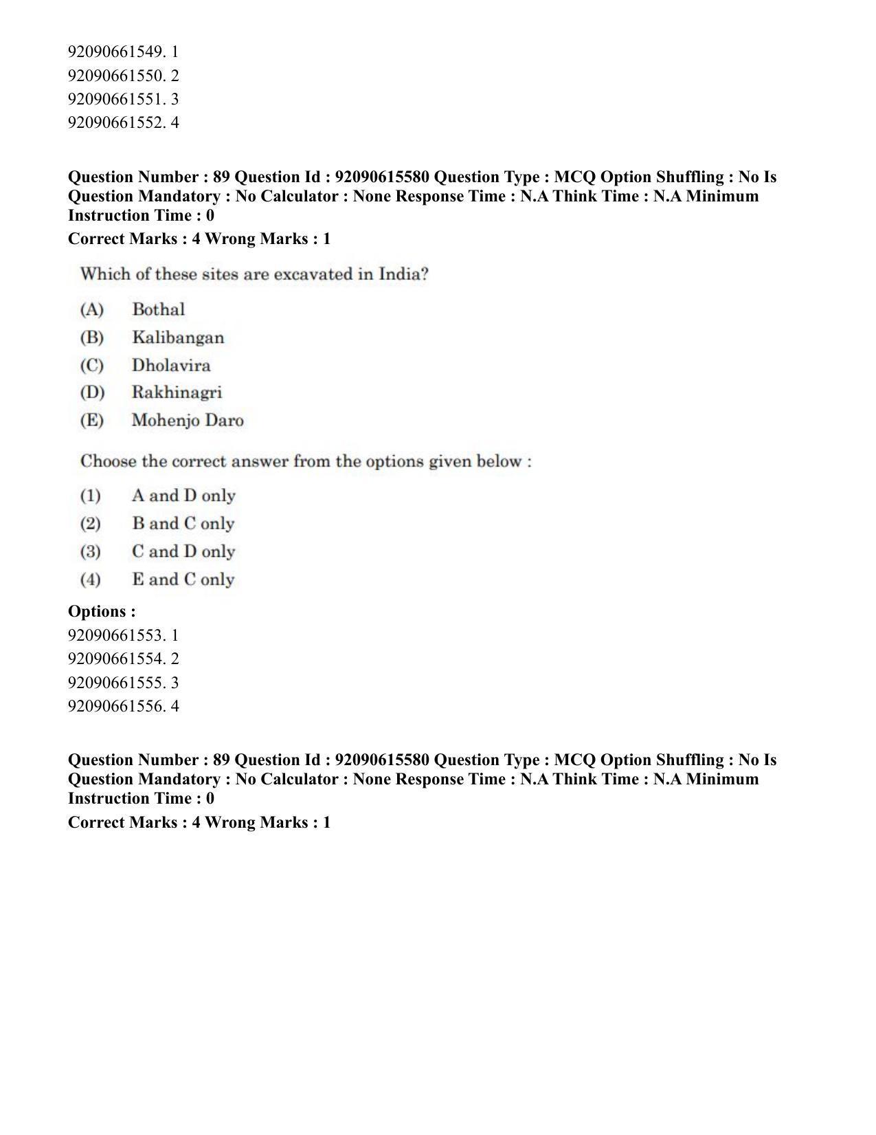 CUET PG 2023: HUQP07 – Fine Arts(HINDI) - Shift 3 (12-06-2023) Question Paper - Page 89