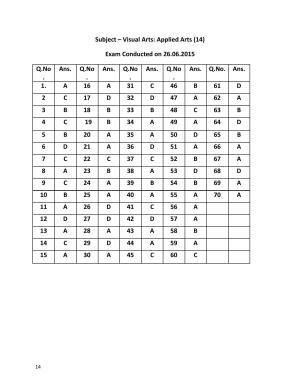 URATPG Visual Arts Applied 2015 Answer Key
