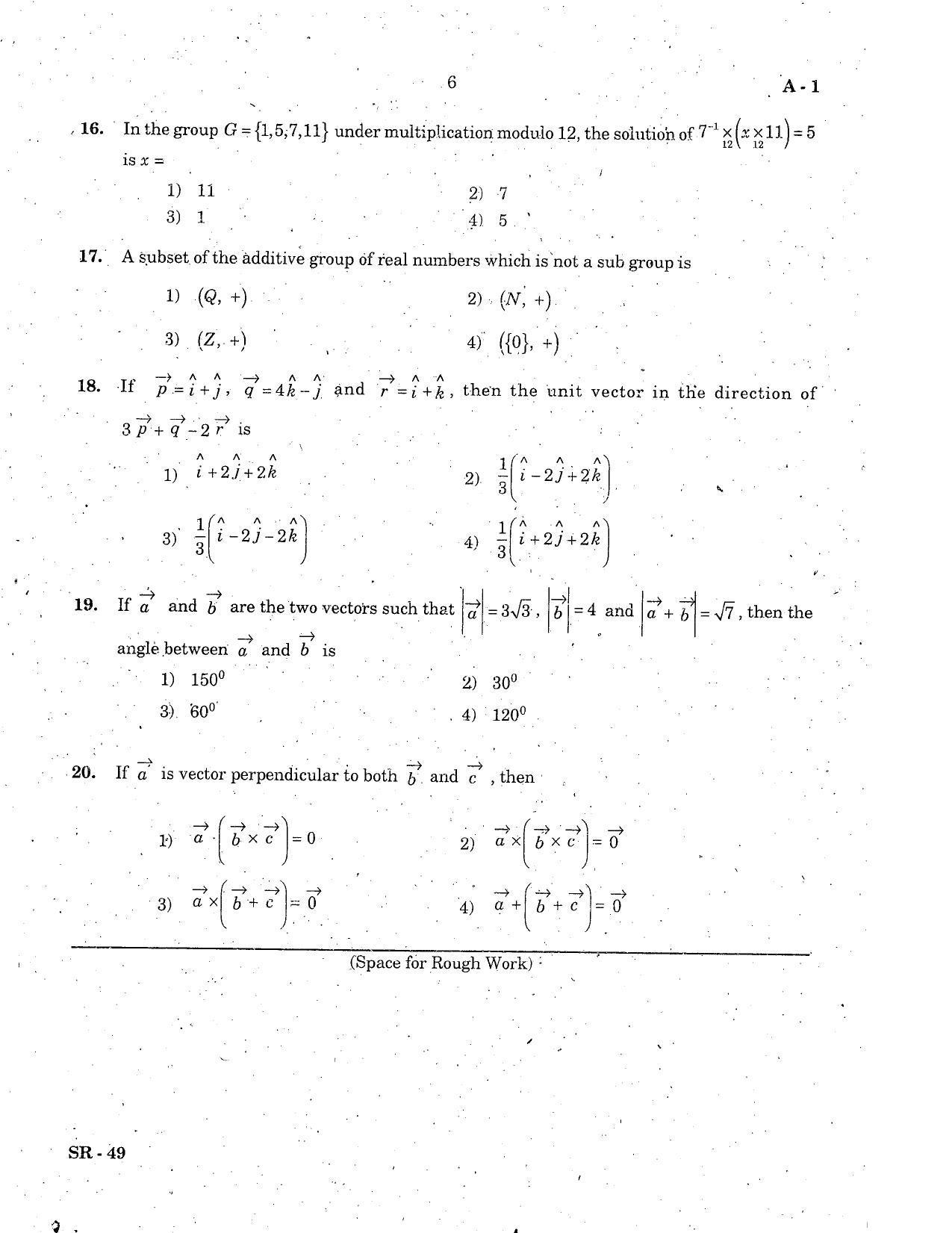 KCET Mathematics 2006 Question Papers IndCareer Docs