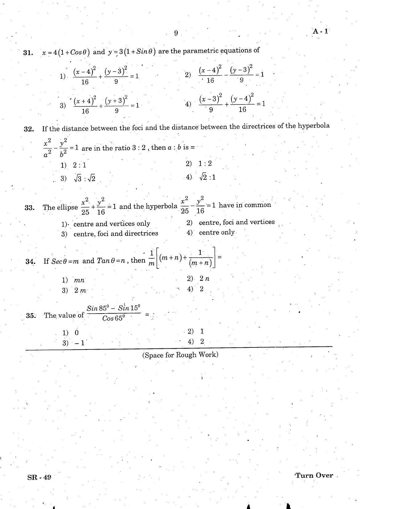 KCET Mathematics 2006 Question Papers - Page 9