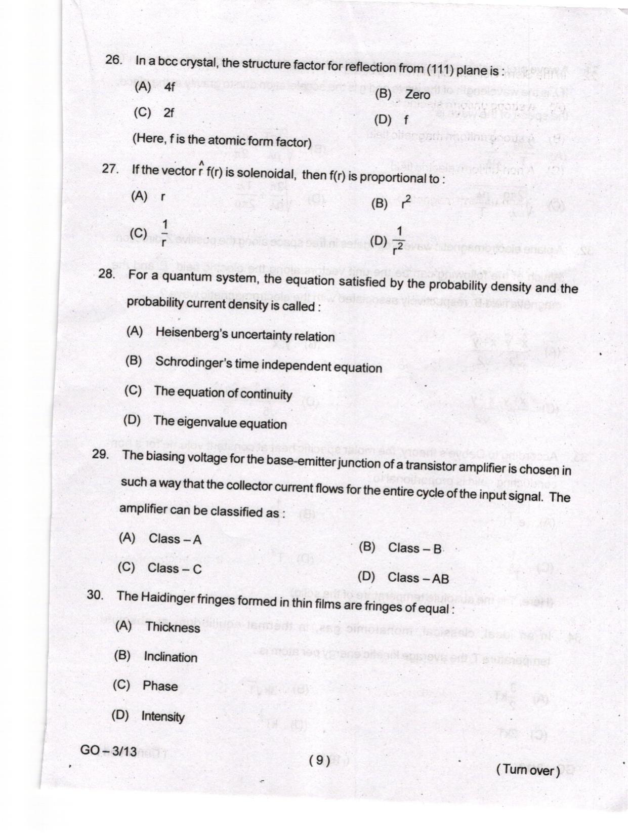 Odisha CPET 2024 PHYSICS Question Papers - Page 9