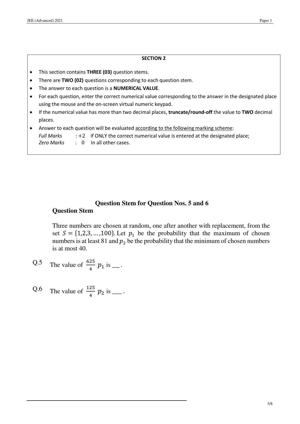 JEE (Advanced) 2021 Paper I - English Question Paper - Page 24